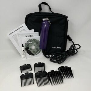 Andis MBG-2 Purple Professional Hair Clipper Kit w/ Guards Case Model # 10 Blade